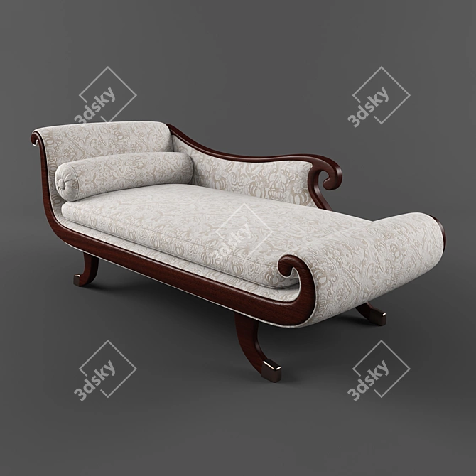 Elegant Recamier Sofa: 2000x900x500 3D model image 1