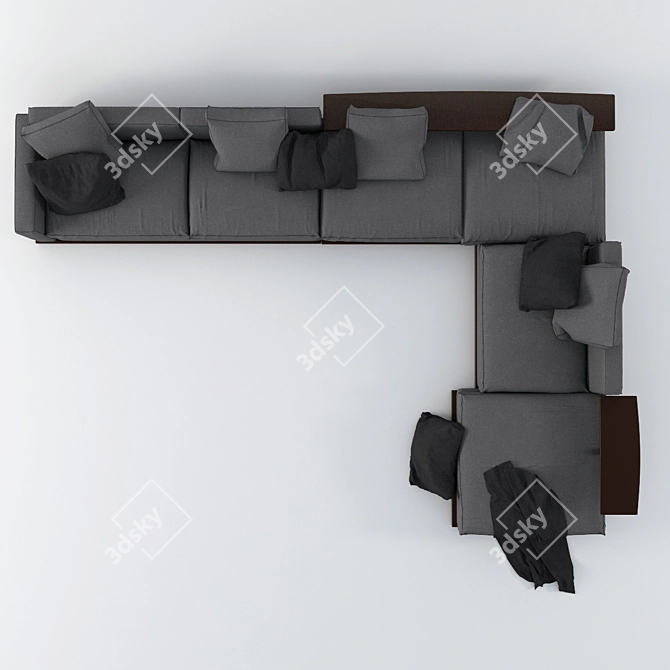 Elegant Contemporary Sofa 3D model image 2