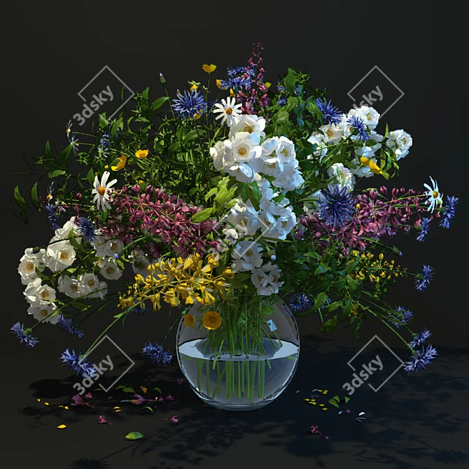 Title: Radiant Meadow Bouquet 3D model image 1