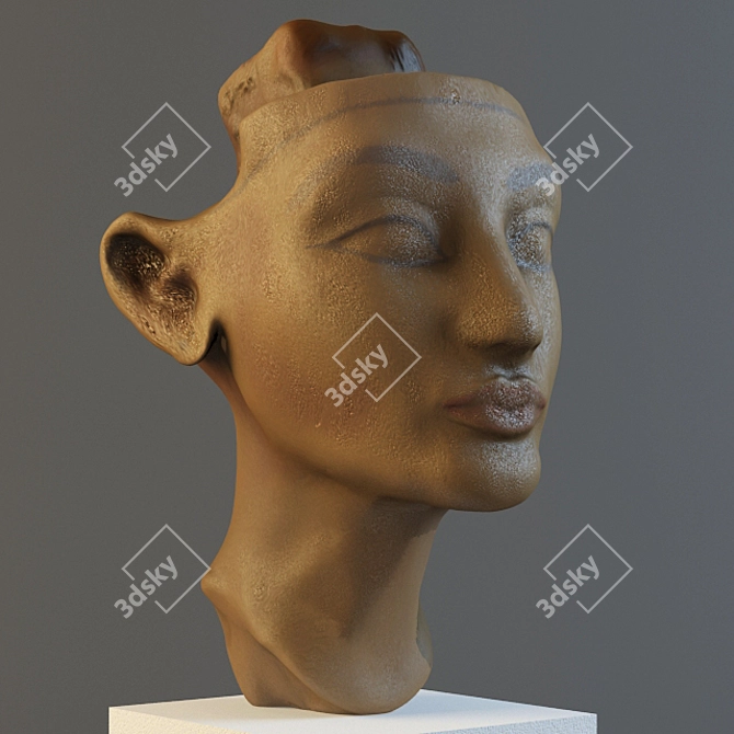 Ancient Egyptian Nefertiti Head 3D model image 1