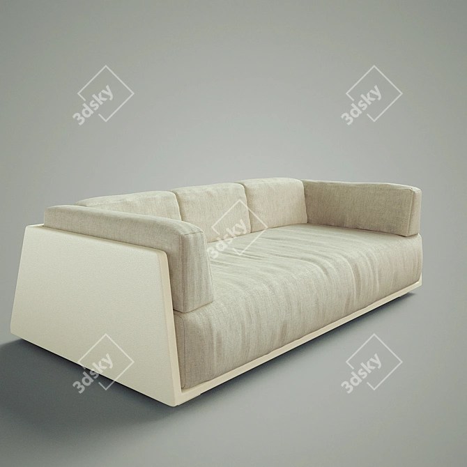 Italian-made Baxter Hard&Soft Sofa 3D model image 1
