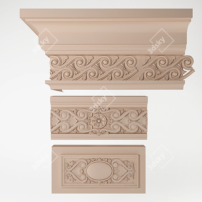 Ornamental Facade Cornice Frieze 3D model image 1