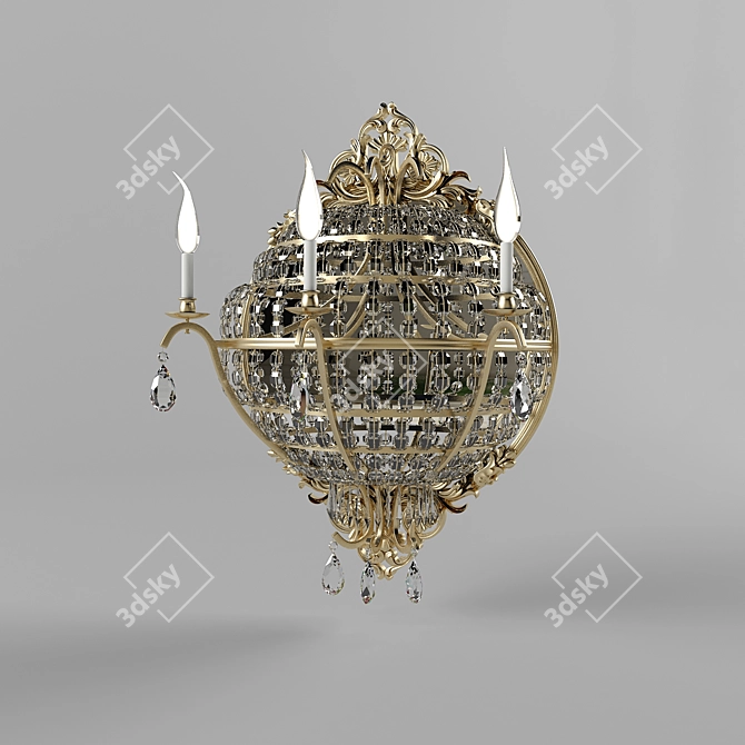 Golden Elegance Mirror Sconce 3D model image 1