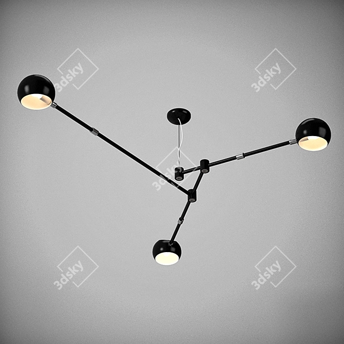Sleek Oseo Chandelier: Elegant & Modern 3D model image 1