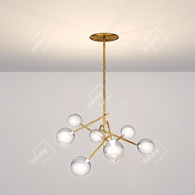 Elegant Halogen Chandelier 3D model image 1