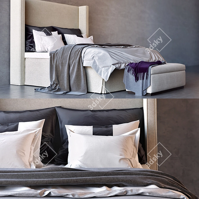 Luxury Slettvoll Meridian Bed 3D model image 1