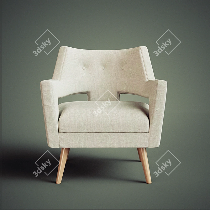 Edison Armchair: Stylish Seating from DwellStudio 3D model image 2
