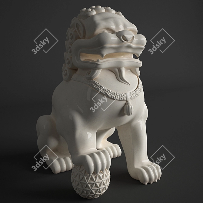 Fortune Fu Dog Sculpture 3D model image 1