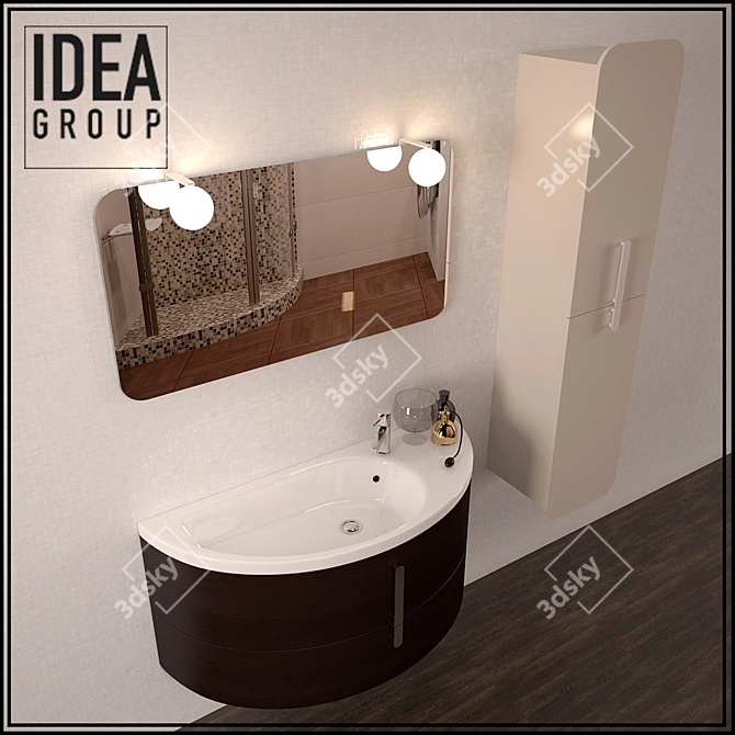 Moon Bathroom Furniture Set 3D model image 1