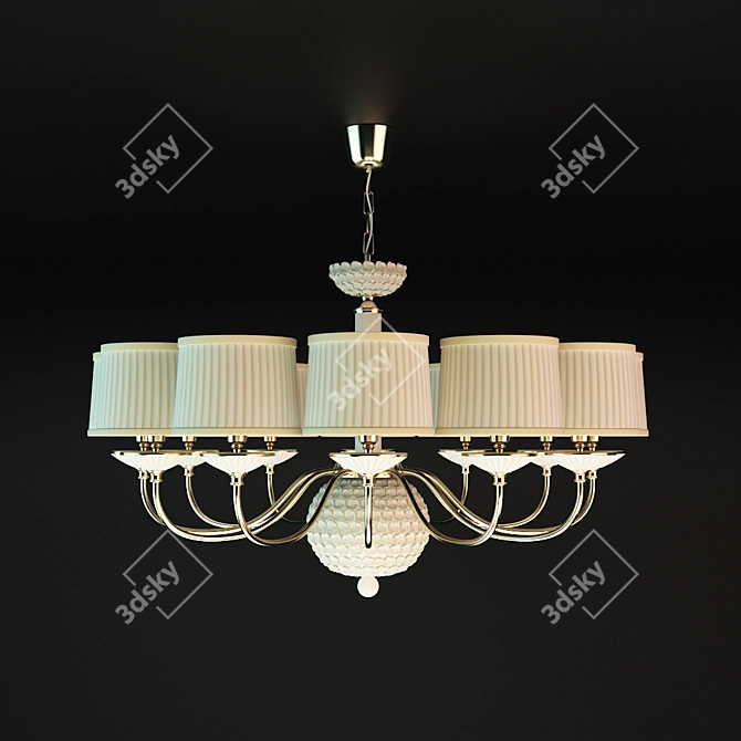 Elegant Ivory Chandelier 3D model image 1