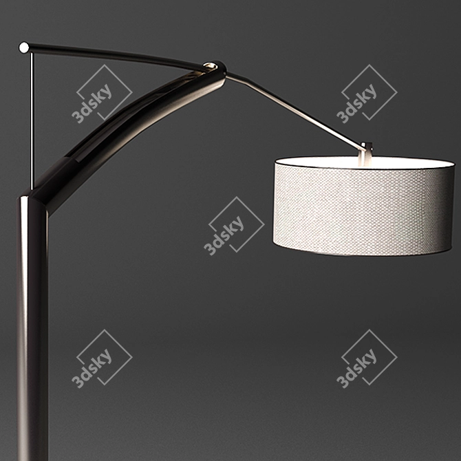 Graceful Metal Floor Lamp 3D model image 3