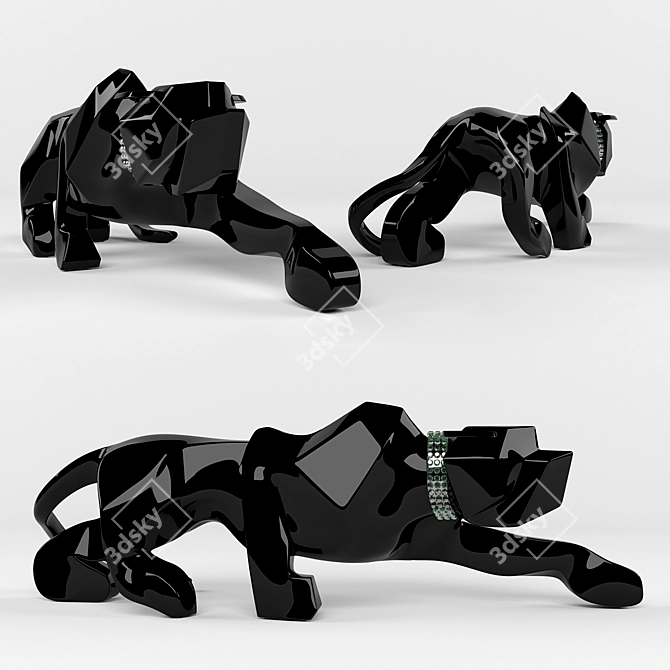 Sleek and Sinister: The Black Cat 3D model image 1