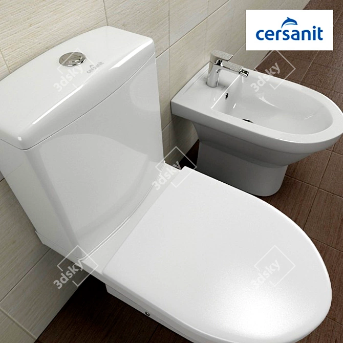 Cersanit Olimpia - Toilet + Bidet Combo 3D model image 2