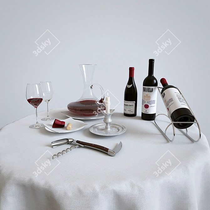 Elegant Sommelier Tool Set 3D model image 1