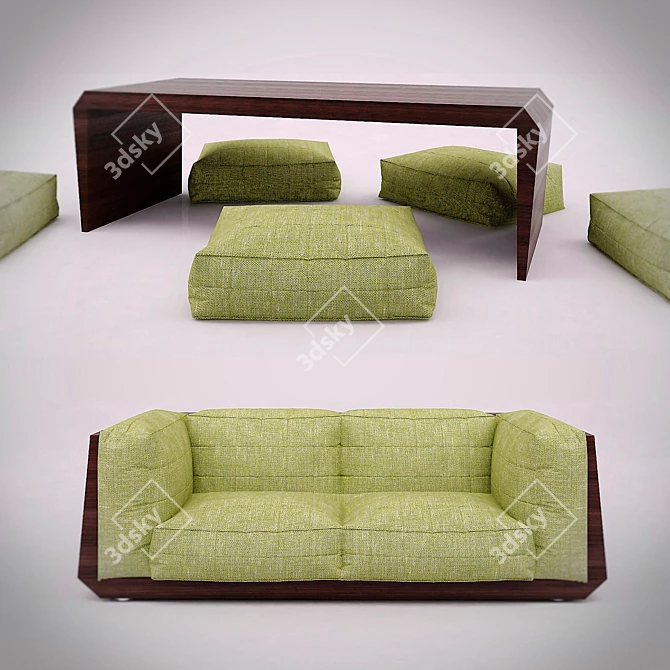 Space-saving Sofa Transformer 3D model image 1