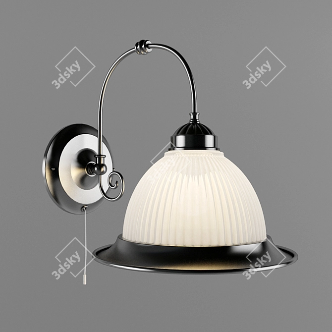 American Diner Metal and Glass Bra Light 3D model image 1