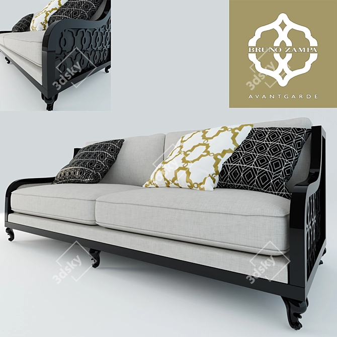 Avantgarde Club Sofa - Art Deco Style 3D model image 1