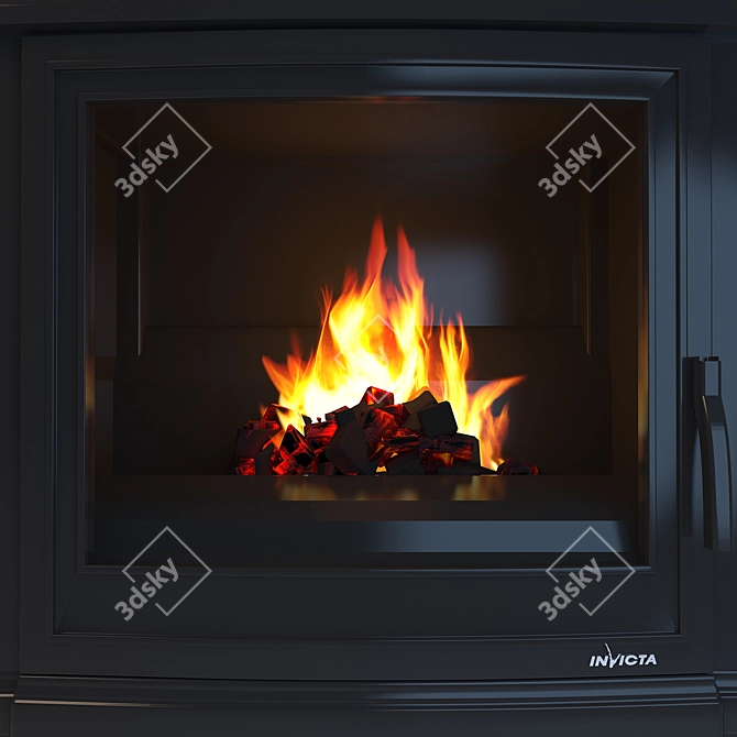 Invicta Sedan 15: Compact and Powerful Cast Iron Furnace 3D model image 2