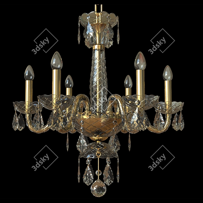 Elegant Asfour Crystal Chandelier 3D model image 1