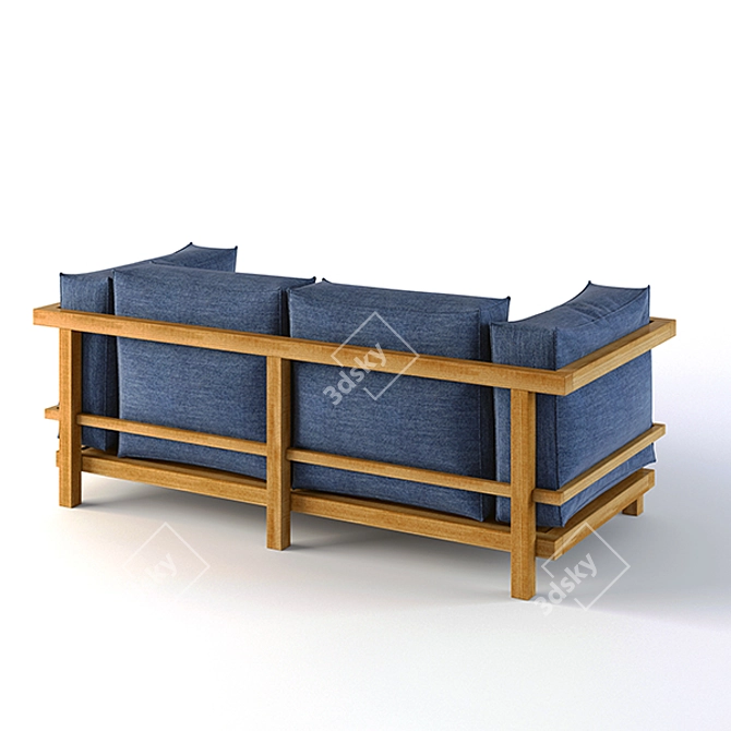 Compact and Stylish Sofa 3D model image 2