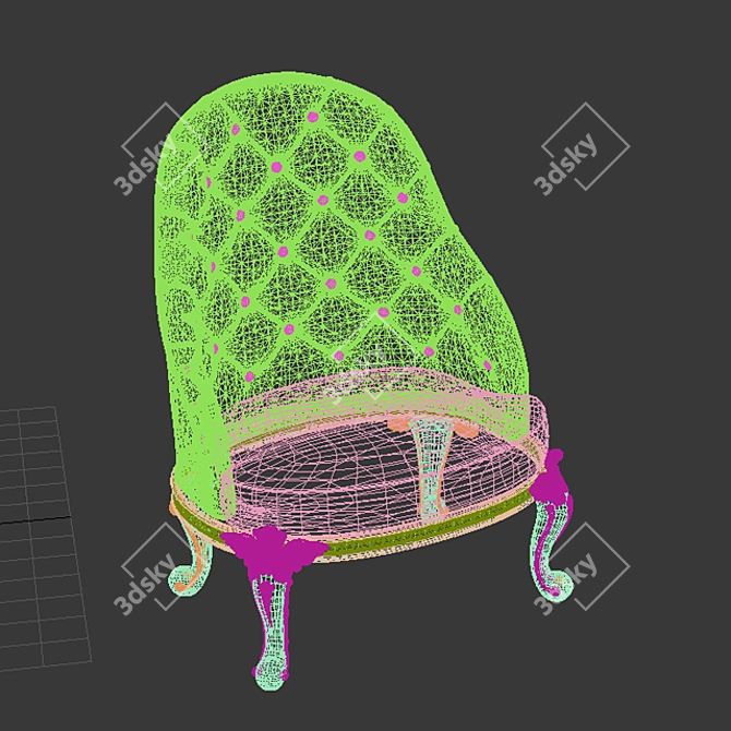 Opulent Fabergé Armchair: Classic Style 3D model image 2
