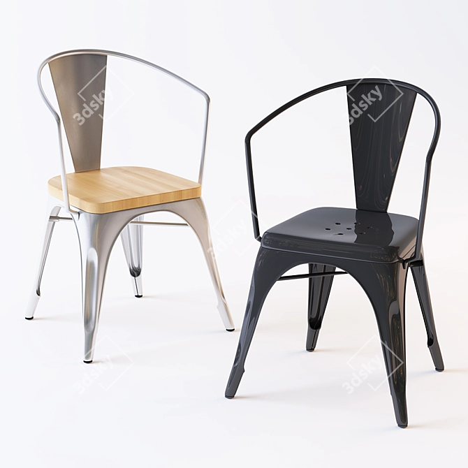 14 Color Options & 5 Metal Varieties: Marais Arm Chair 3D model image 3