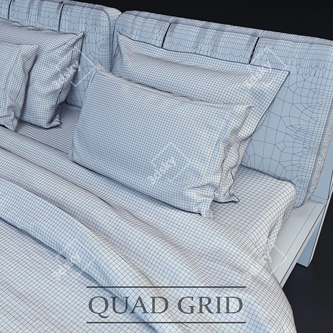 Stockholm Bed: Elegant and Spacious 3D model image 3