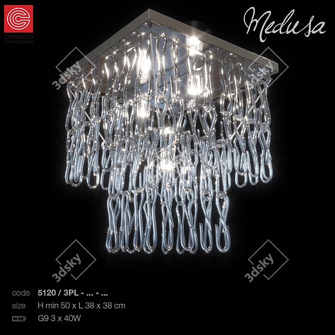 Elegant Medusa-inspired Chandelier 3D model image 1