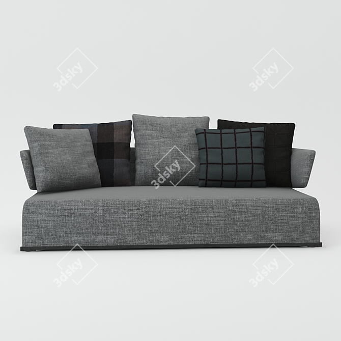 Luxury Comfort Scandinavian Style Sofa 3D model image 1