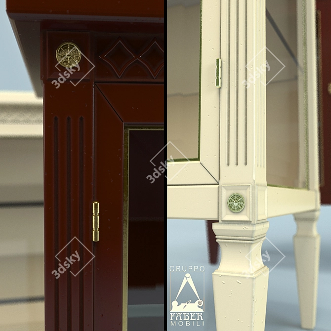 Classic Oak Showcase in Two Finishes 3D model image 2