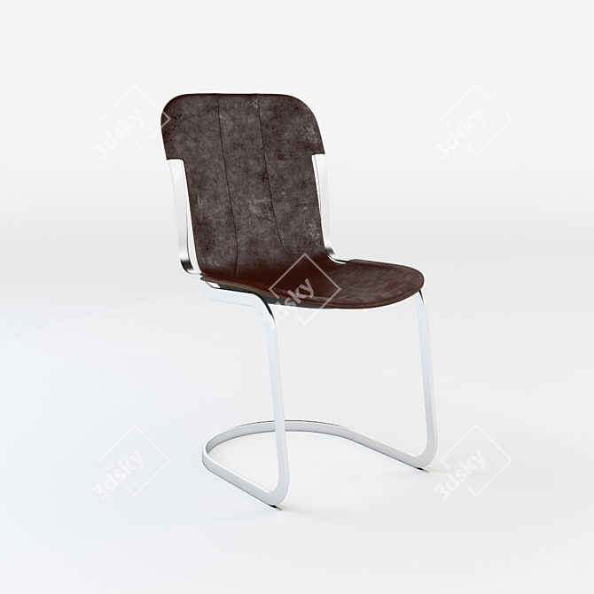 Rizzo Leather Side Chair - Elegant and Chic 3D model image 1