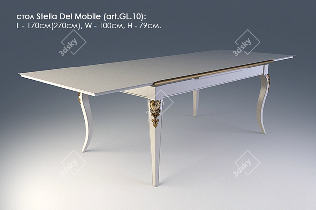 Stella Del Mobile Table Chairs - Art.GL10 3D model image 3
