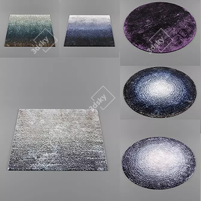 Vibrant Dibbets Rainbow Rugs 3D model image 1