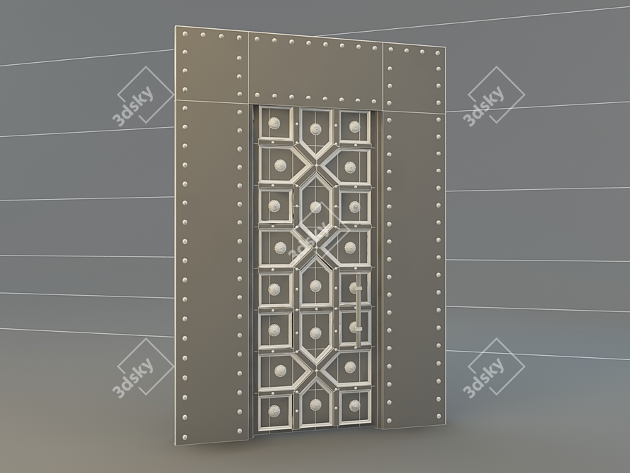 Exquisite Eastern Door 3D model image 2