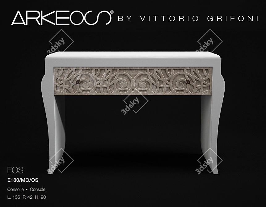 Elegant Fusion Console with Intricate Carvings 3D model image 1