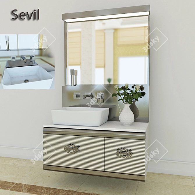 Elegant Seville Timepiece 3D model image 1