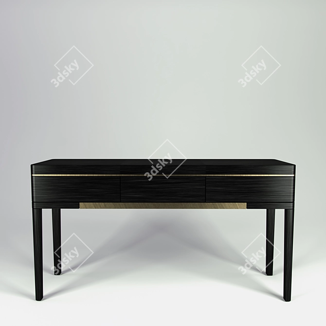 Black Wood Console 140x74x40 3D model image 1