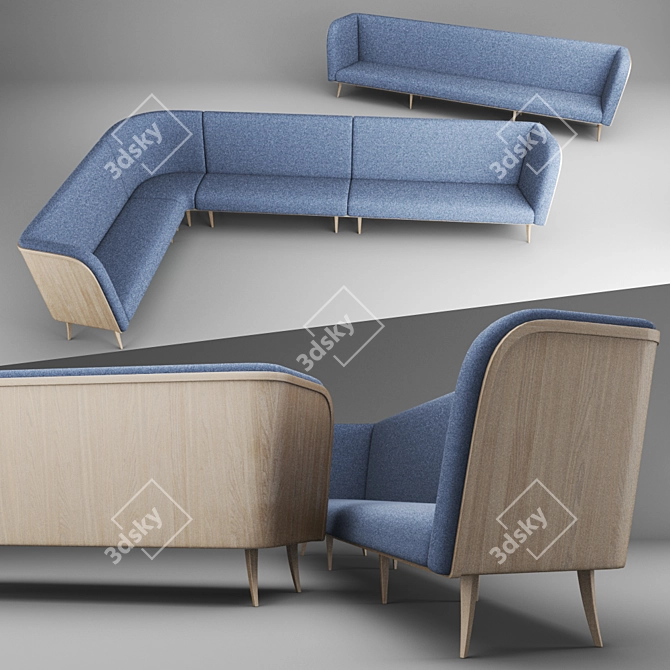 Versatile Modular Sofa for Restaurants 3D model image 1