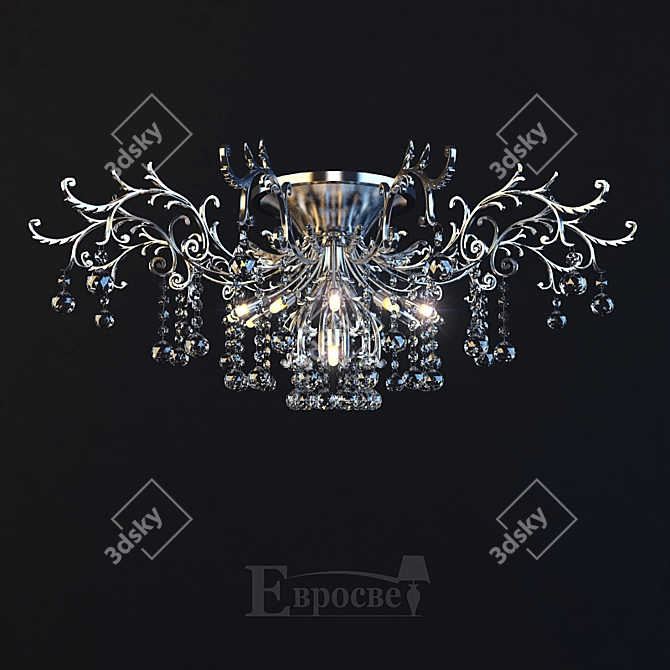Elegant Asfour Crystal Chandelier 3D model image 1