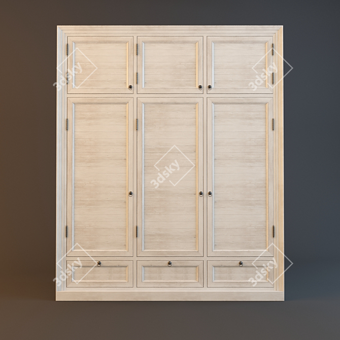 Title: Provence Classic Built-in Wardrobe 3D model image 2