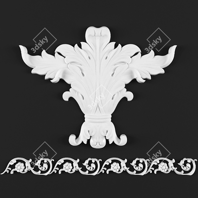 Elegant Architectural Molding 3D model image 1