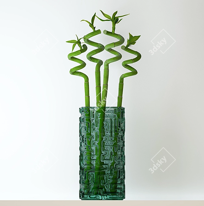 Elegant Bamboo Vase 3D model image 2