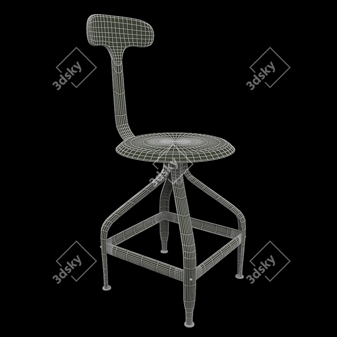 Vintage Telegraph Screw Chair 3D model image 3