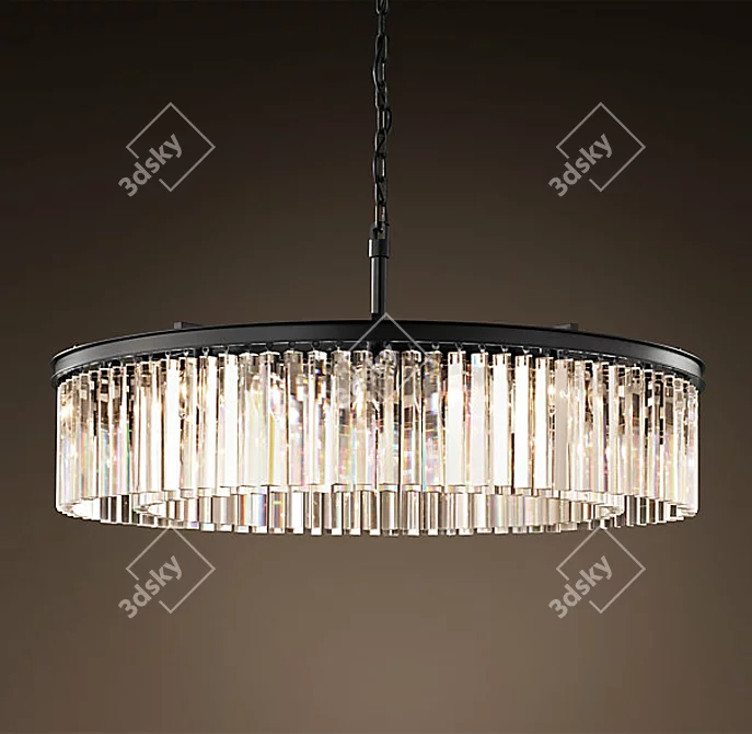 Sleek Glass Prism Chandelier 3D model image 1