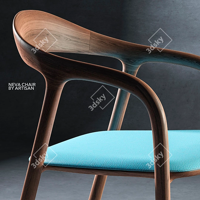 Neva Chair: Artisan's Masterpiece 3D model image 2