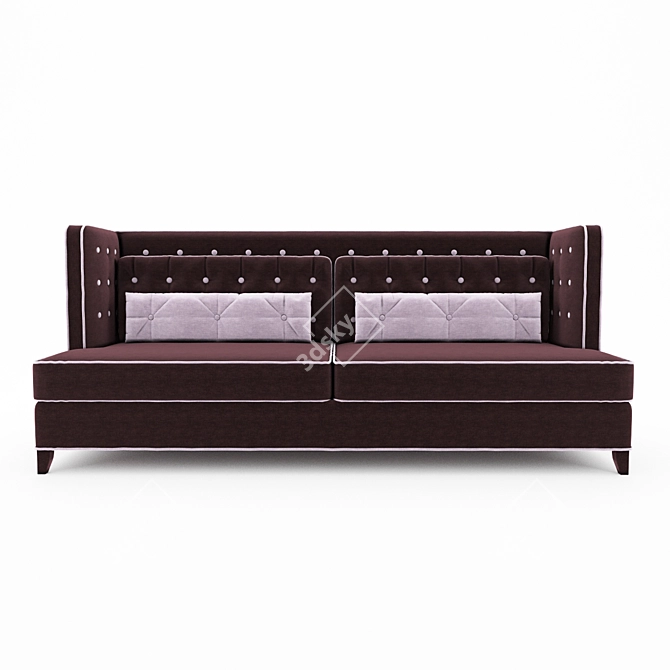 Elegant Denver Velvet Sofa 3D model image 1
