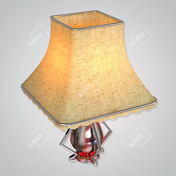 Elegant Nightstand Lamp 3D model image 2