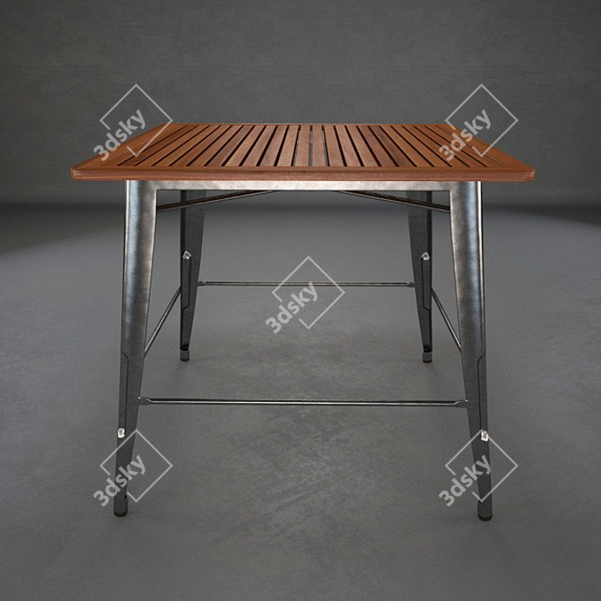 Tolix Metal Dining Table  Modern Designer Style 3D model image 1