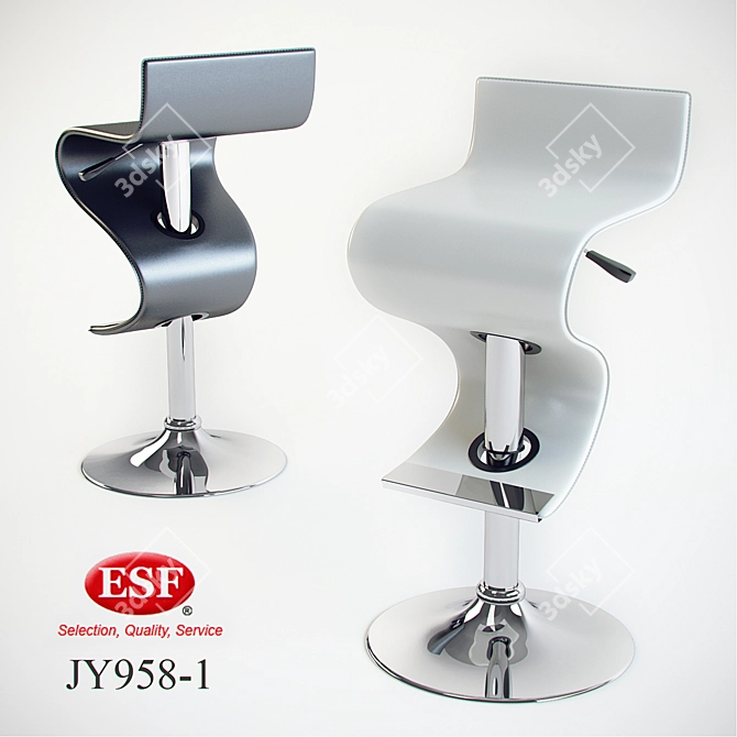 ESF JY958-1 Barstool: Stylish and Adjustable 3D model image 1