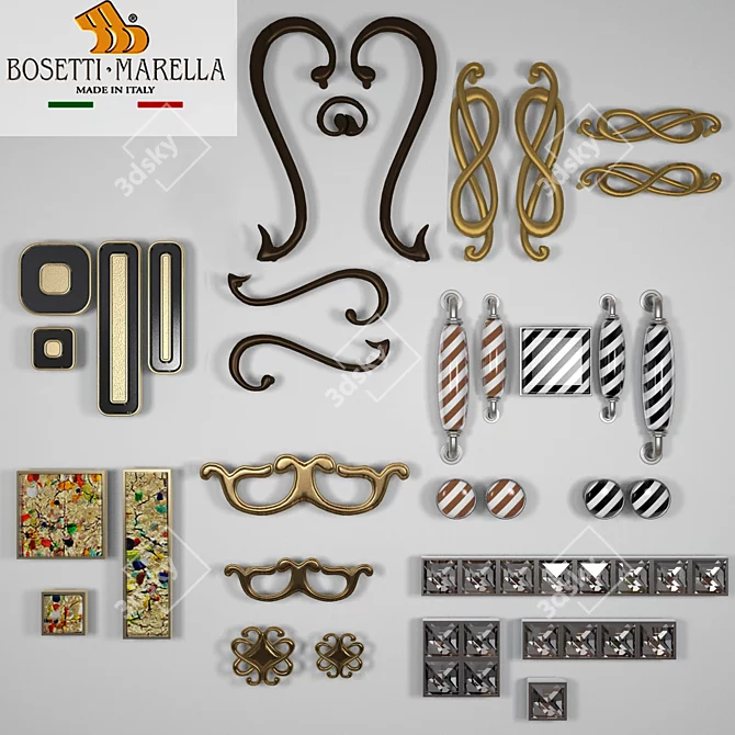 Elegant Furniture Handles: Bosetti Marella 3D model image 1